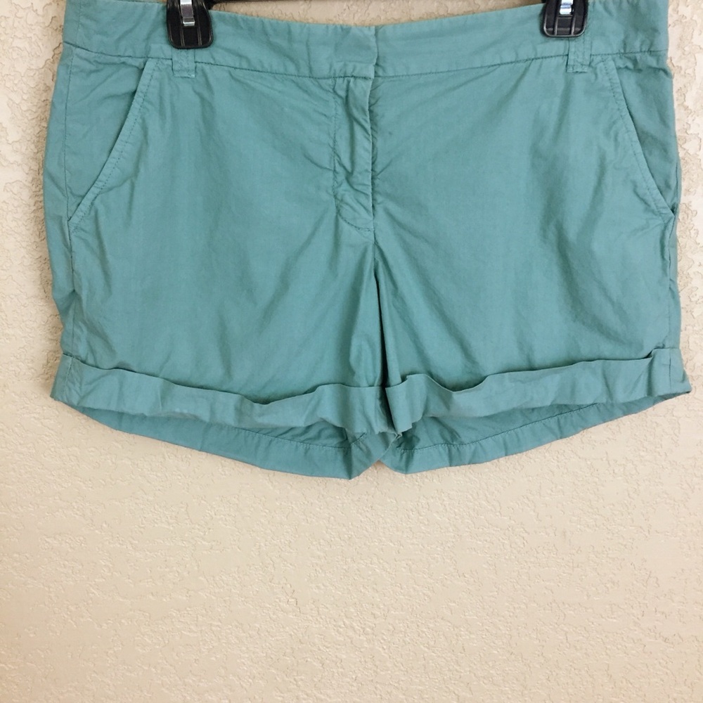 SALE
 J Crew Sz 10 Dk Seafoam Green Cotton ShortsF6
